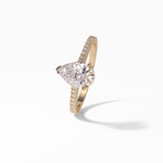 1.33 CT Pear Cut Pave Style Moissanite Engagement Ring 19
