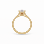 1.33 CT Pear Cut Pave Style Moissanite Engagement Ring 11