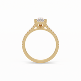 1.33 CT Pear Cut Pave Style Moissanite Engagement Ring 11