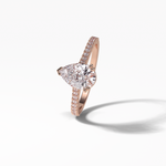 1.33 CT Pear Cut Pave Style Moissanite Engagement Ring 17