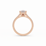 1.33 CT Pear Cut Pave Style Moissanite Engagement Ring 18