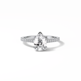 1.33 CT Pear Cut Pave Style Moissanite Engagement Ring 1