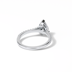 1.33 CT Pear Cut Pave Style Moissanite Engagement Ring 6