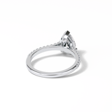 1.33 CT Pear Cut Pave Style Moissanite Engagement Ring 6
