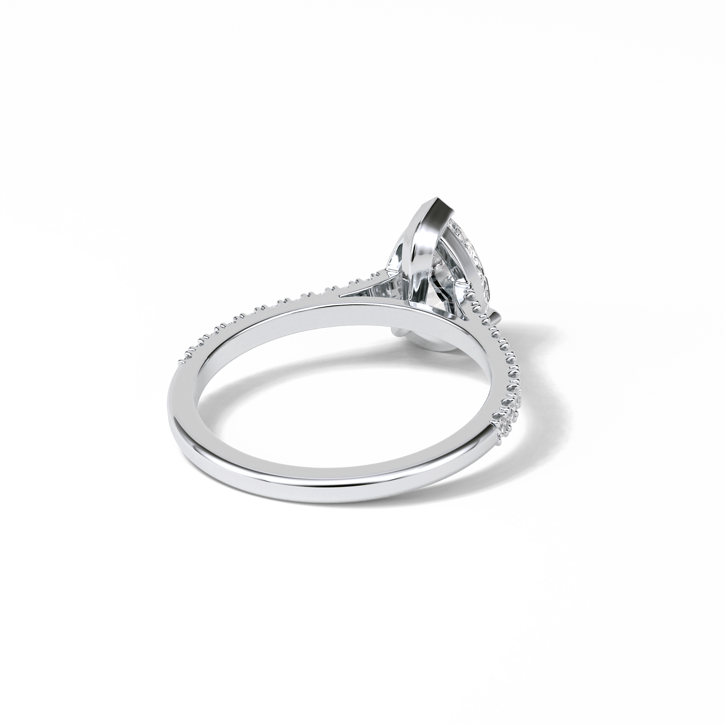 1.33 CT Pear Cut Pave Style Moissanite Engagement Ring 6