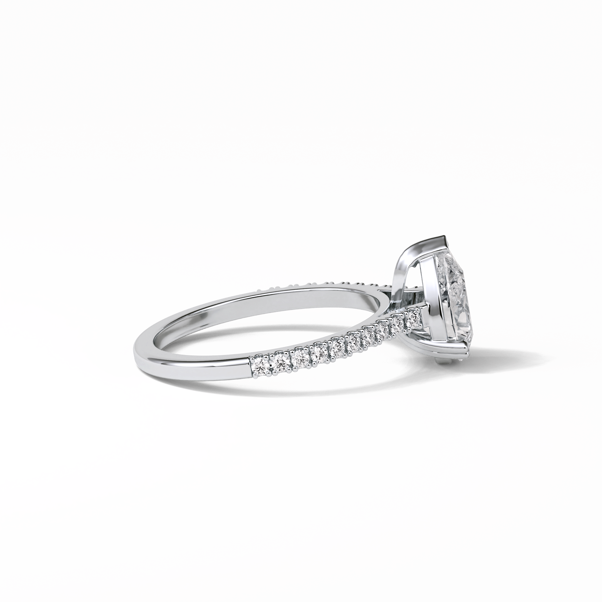 1.33 CT Pear Cut Pave Style Moissanite Engagement Ring 5