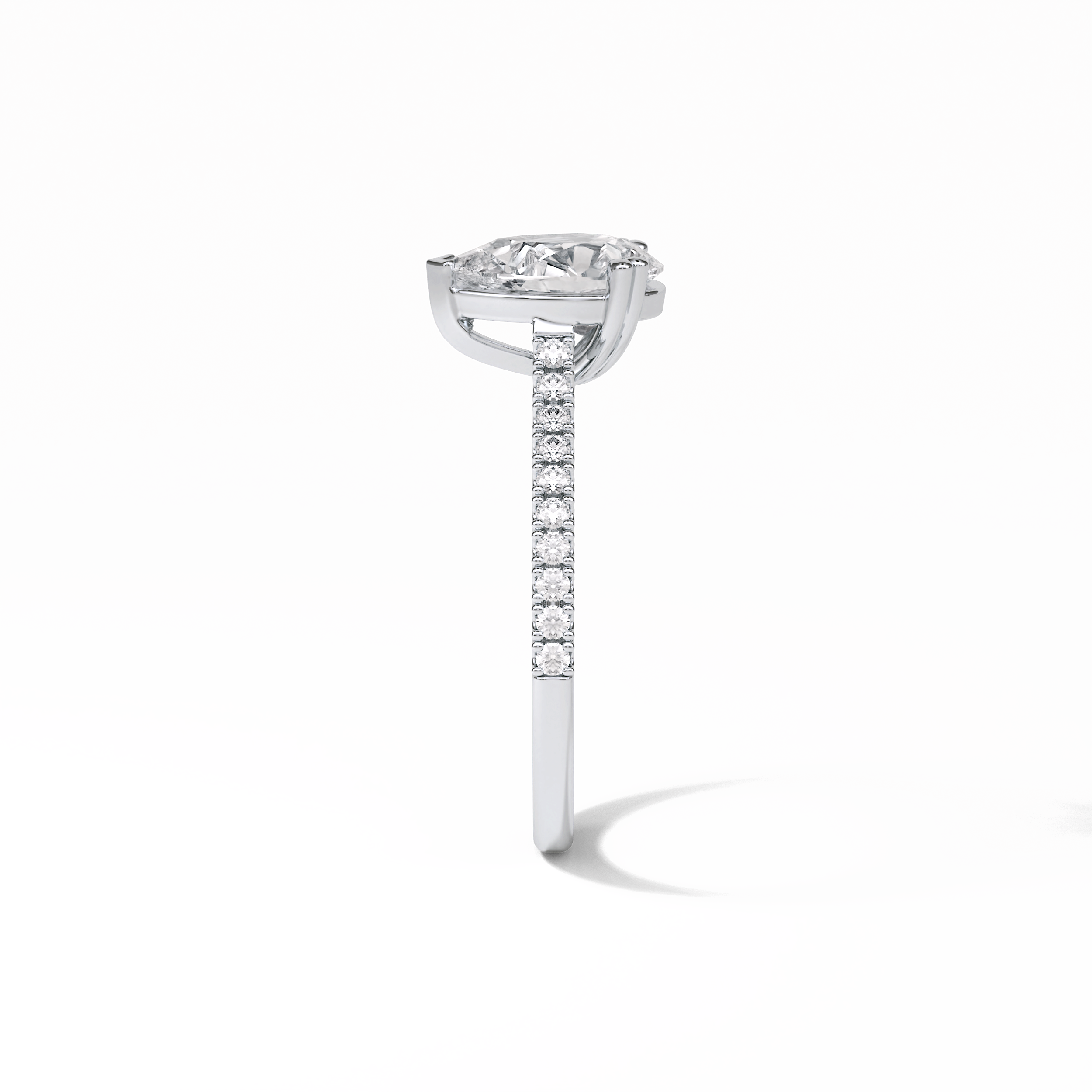 1.33 CT Pear Cut Pave Style Moissanite Engagement Ring 2