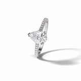 1.33 CT Pear Cut Pave Style Moissanite Engagement Ring 4