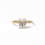 1.60 CT Emerald Cut Hidden Halo Style Moissanite Engagement Ring 8