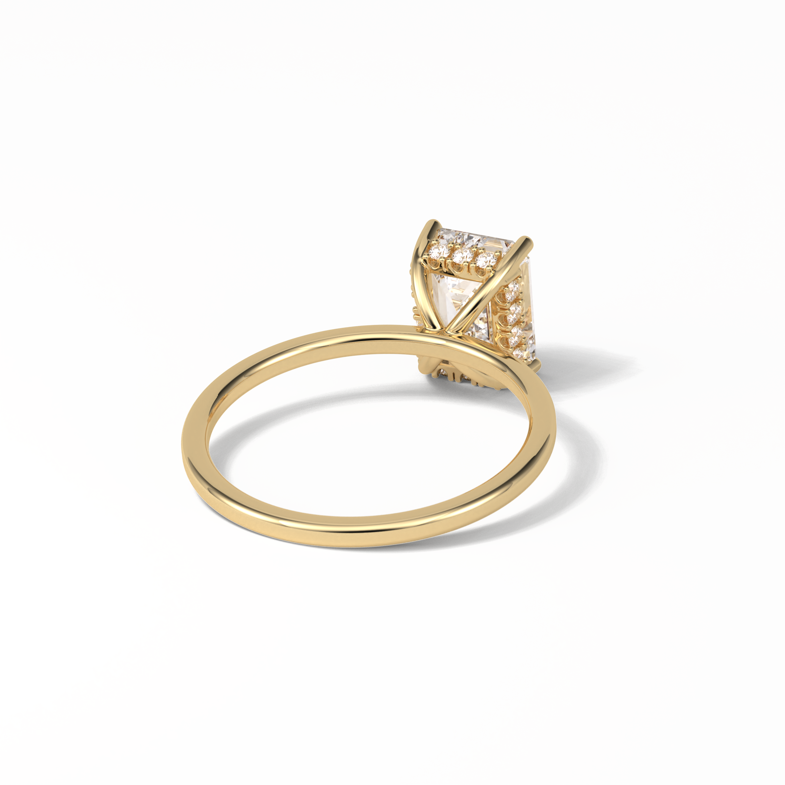 1.60 CT Emerald Cut Hidden Halo Style Moissanite Engagement Ring 10