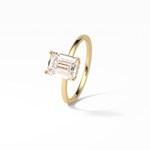 1.60 CT Emerald Cut Hidden Halo Style Moissanite Engagement Ring 13
