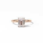 1.60 CT Emerald Cut Hidden Halo Style Moissanite Engagement Ring 15