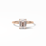 1.60 CT Emerald Cut Hidden Halo Style Moissanite Engagement Ring 15