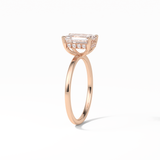 1.60 CT Emerald Cut Hidden Halo Style Moissanite Engagement Ring 18