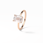 1.60 CT Emerald Cut Hidden Halo Style Moissanite Engagement Ring 19