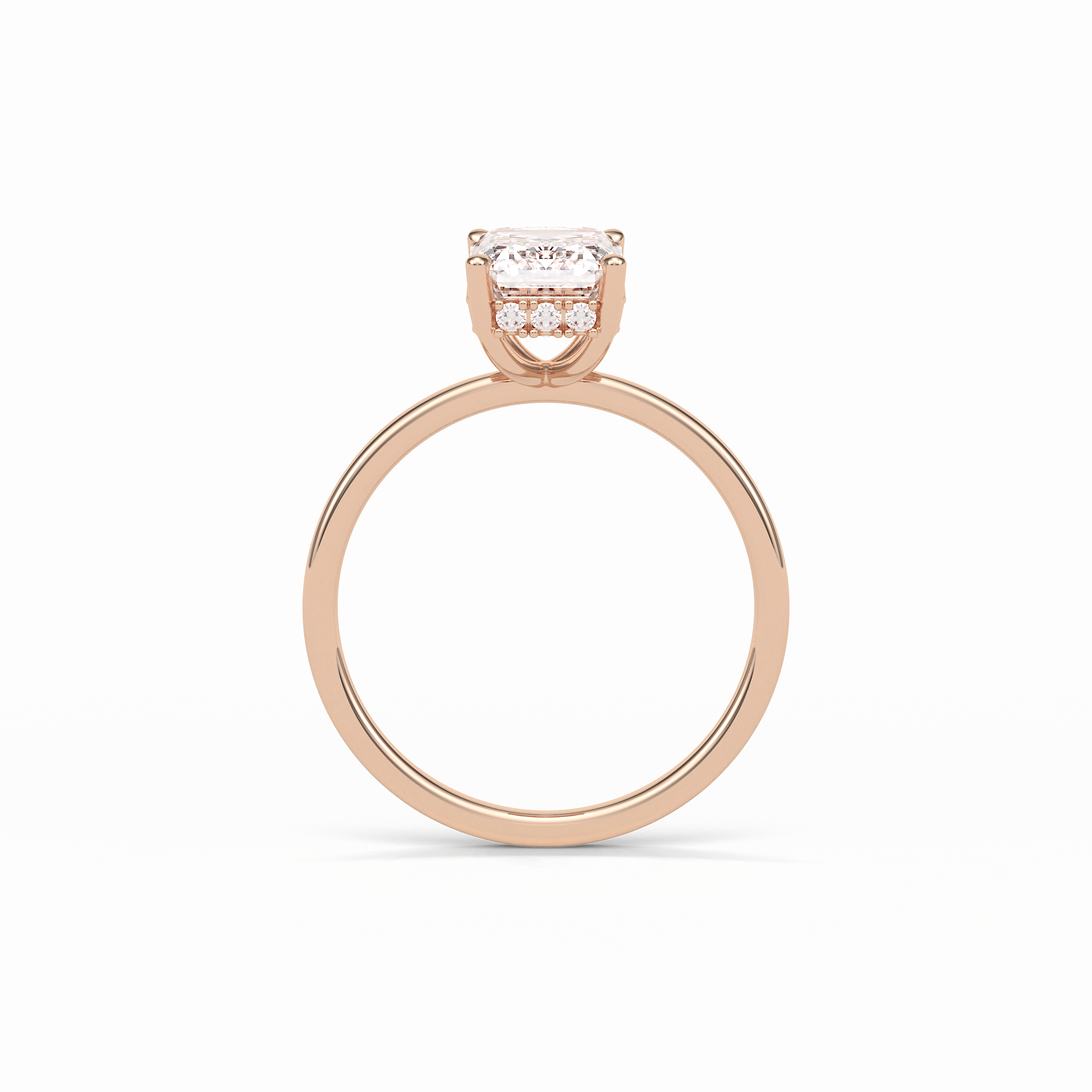 1.60 CT Emerald Cut Hidden Halo Style Moissanite Engagement Ring 20