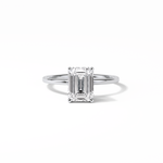 1.60 CT Emerald Cut Hidden Halo Style Moissanite Engagement Ring 1