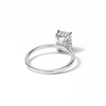 1.60 CT Emerald Cut Hidden Halo Style Moissanite Engagement Ring 2