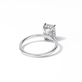 1.60 CT Emerald Cut Hidden Halo Style Moissanite Engagement Ring 2