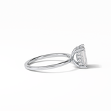 1.60 CT Emerald Cut Hidden Halo Style Moissanite Engagement Ring 3