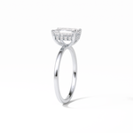 1.60 CT Emerald Cut Hidden Halo Style Moissanite Engagement Ring 5