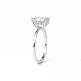 1.60 CT Emerald Cut Hidden Halo Style Moissanite Engagement Ring 5