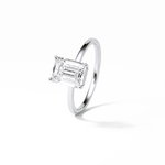 1.60 CT Emerald Cut Hidden Halo Style Moissanite Engagement Ring 6