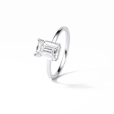1.60 CT Emerald Cut Hidden Halo Style Moissanite Engagement Ring 6