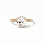 2.72 CT Oval Cut Pave & Hidden Halo Style Moissanite Engagement Ring 8