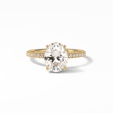 2.72 CT Oval Cut Pave & Hidden Halo Style Moissanite Engagement Ring 8