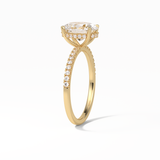 2.72 CT Oval Cut Pave & Hidden Halo Style Moissanite Engagement Ring 10