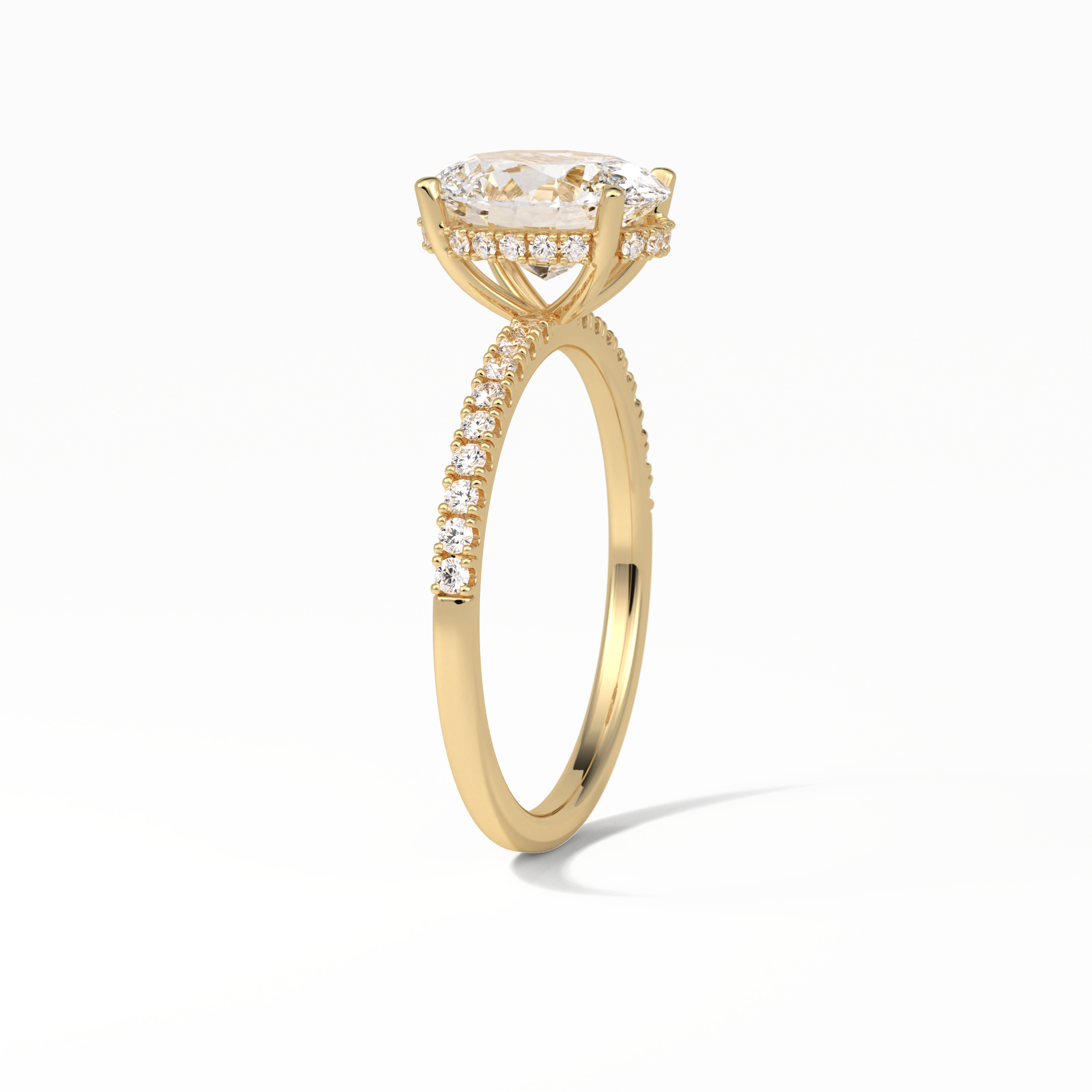 2.72 CT Oval Cut Pave & Hidden Halo Style Moissanite Engagement Ring 10