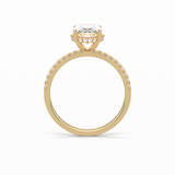 2.72 CT Oval Cut Pave & Hidden Halo Style Moissanite Engagement Ring 13