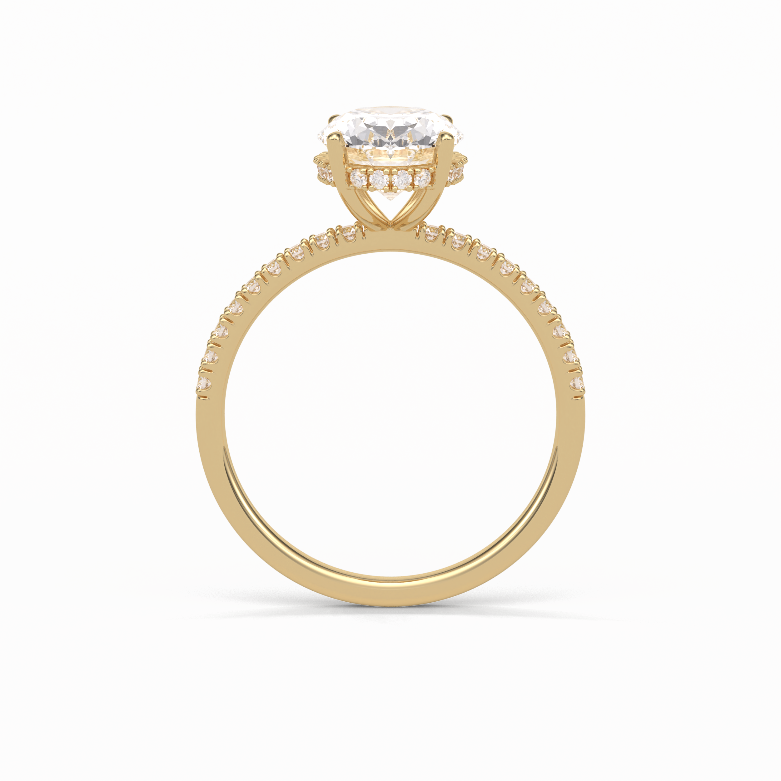 2.72 CT Oval Cut Pave & Hidden Halo Style Moissanite Engagement Ring 13