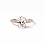 2.72 CT Oval Cut Pave & Hidden Halo Style Moissanite Engagement Ring 15