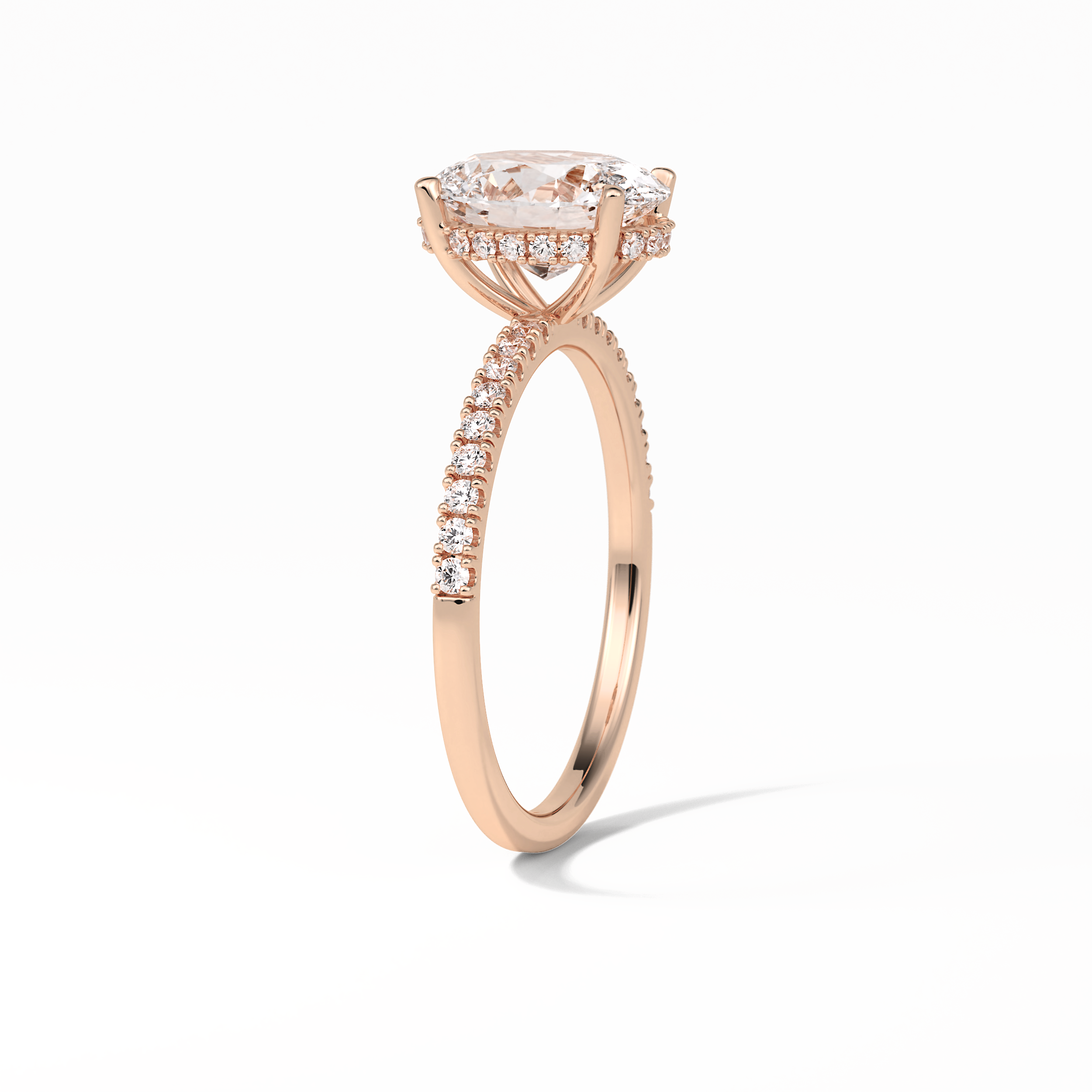 2.72 CT Oval Cut Pave & Hidden Halo Style Moissanite Engagement Ring 21