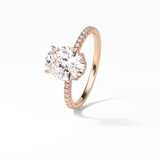 2.72 CT Oval Cut Pave & Hidden Halo Style Moissanite Engagement Ring 17