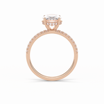 2.72 CT Oval Cut Pave & Hidden Halo Style Moissanite Engagement Ring 16
