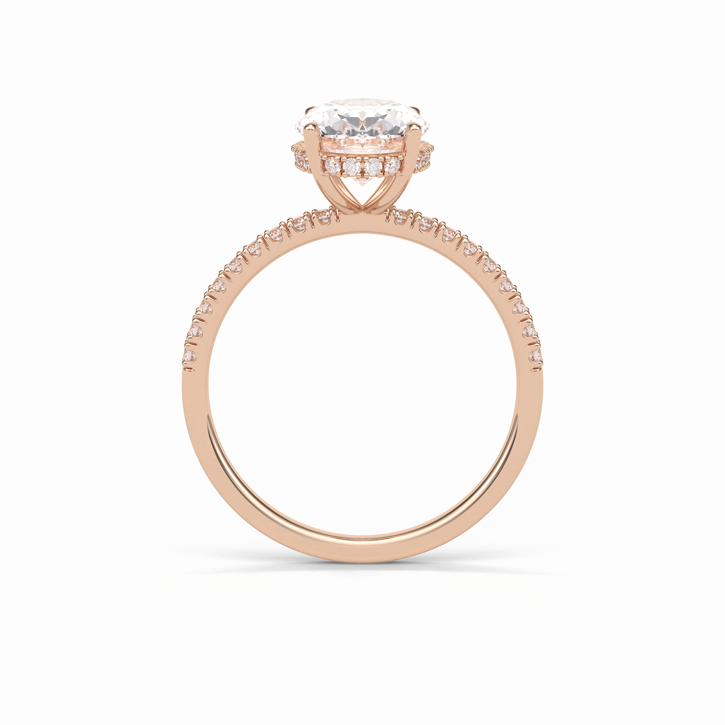 2.72 CT Oval Cut Pave & Hidden Halo Style Moissanite Engagement Ring 16
