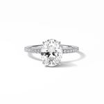2.72 CT Oval Cut Pave & Hidden Halo Style Moissanite Engagement Ring 1