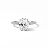 2.72 CT Oval Cut Pave & Hidden Halo Style Moissanite Engagement Ring 1