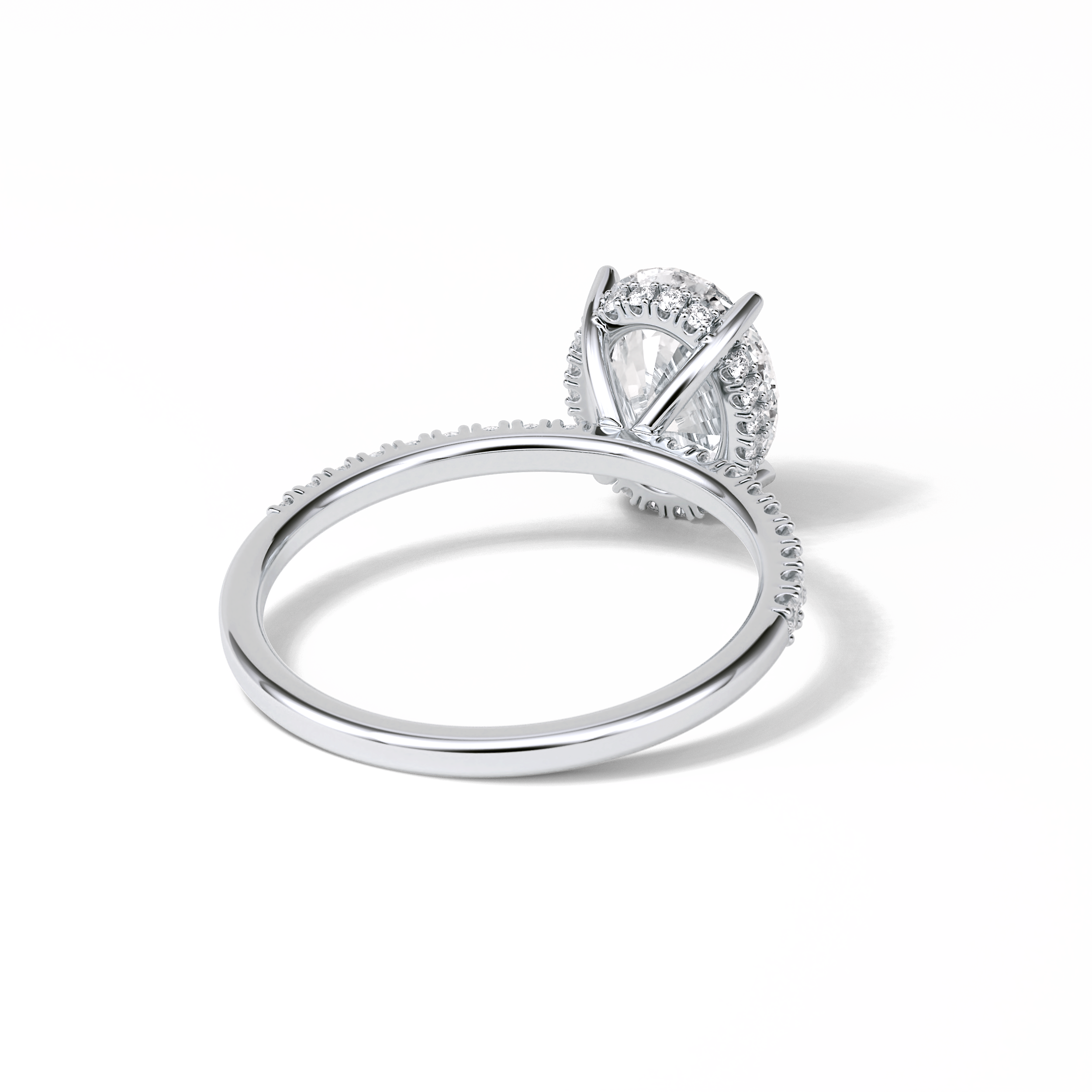 2.72 CT Oval Cut Pave & Hidden Halo Style Moissanite Engagement Ring 5