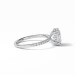 2.72 CT Oval Cut Pave & Hidden Halo Style Moissanite Engagement Ring 6