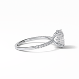 2.72 CT Oval Cut Pave & Hidden Halo Style Moissanite Engagement Ring 6