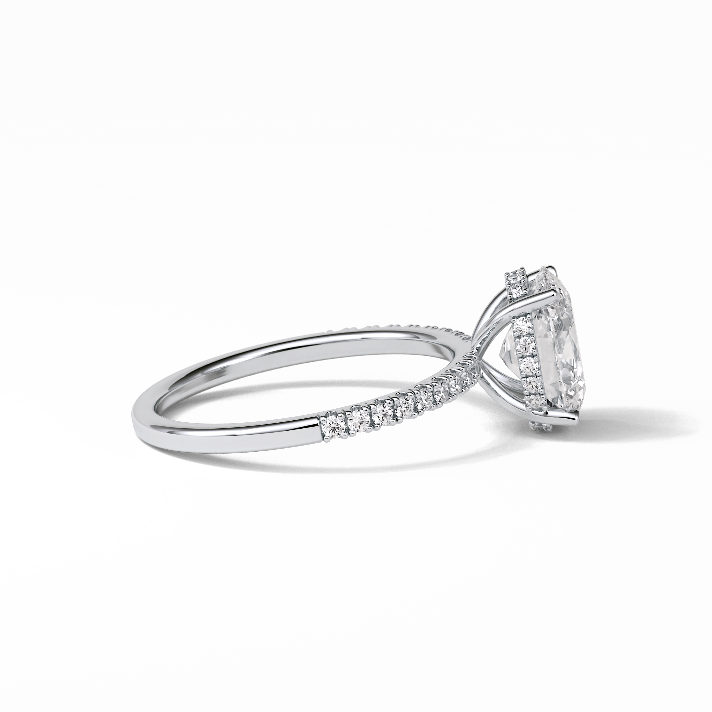 2.72 CT Oval Cut Pave & Hidden Halo Style Moissanite Engagement Ring 6