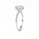 2.72 CT Oval Cut Pave & Hidden Halo Style Moissanite Engagement Ring 2