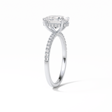 2.72 CT Oval Cut Pave & Hidden Halo Style Moissanite Engagement Ring 2