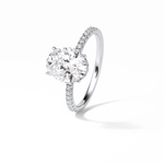 2.72 CT Oval Cut Pave & Hidden Halo Style Moissanite Engagement Ring 3