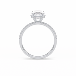 2.72 CT Oval Cut Pave & Hidden Halo Style Moissanite Engagement Ring 4