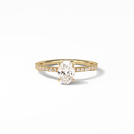 1.33 CT Oval Cut Pave & Hidden Halo Style Moissanite Engagement Ring 8